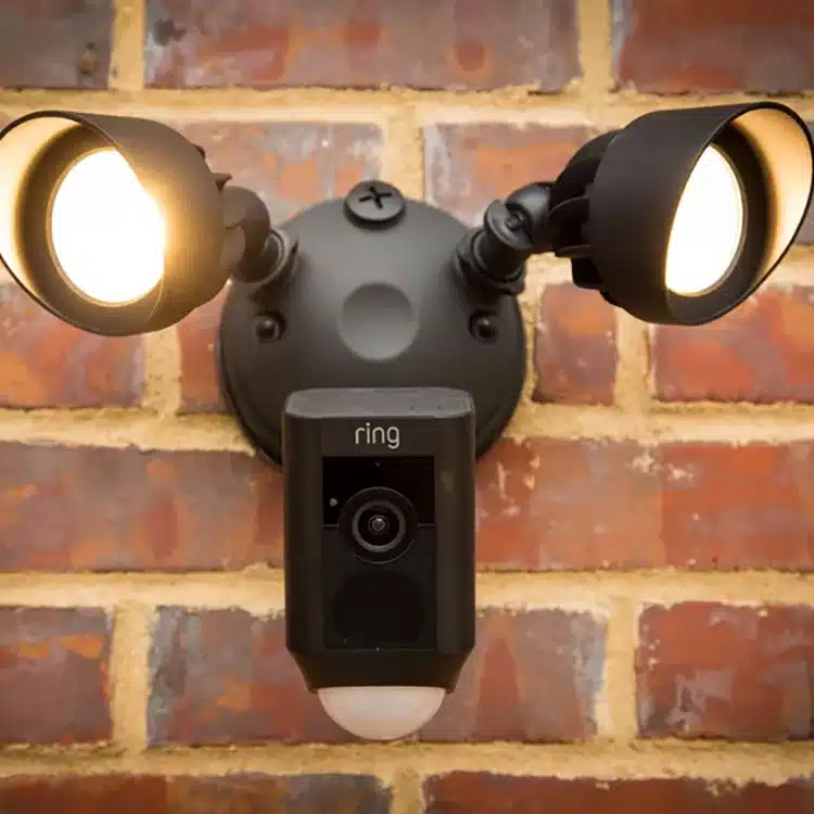 Motion-activated Ring floodlight camera for outdoor home security