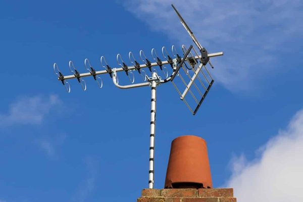 TV aerial installation on house roof in West Midlands